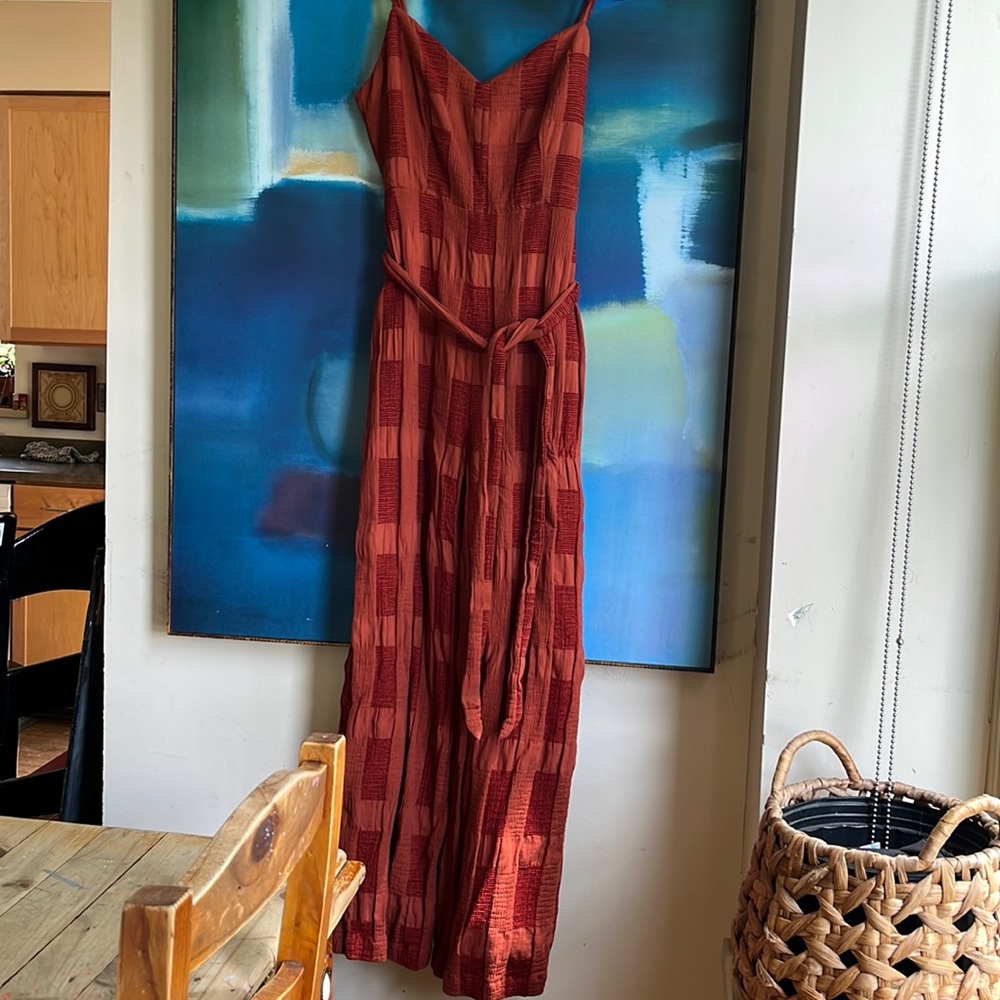 Lulu's maroon jumpsuit